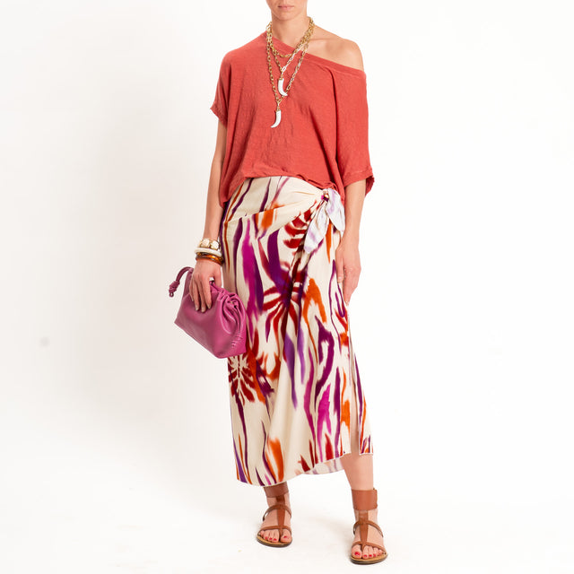 Haveone-Gonna pareo fantasia tie dye - burro/coccio/vino