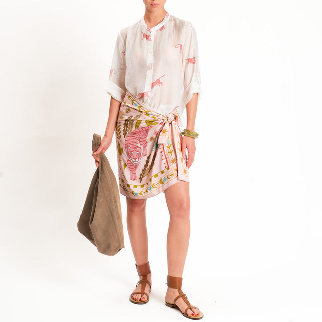 Haveone-Gonna pareo fantasia tigri - rosa/acqua/olio