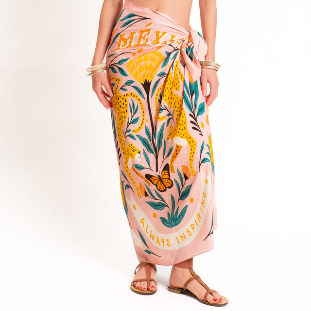 Haveone-Gonna pareo fantasia tigri - rosa/ottanio/orange