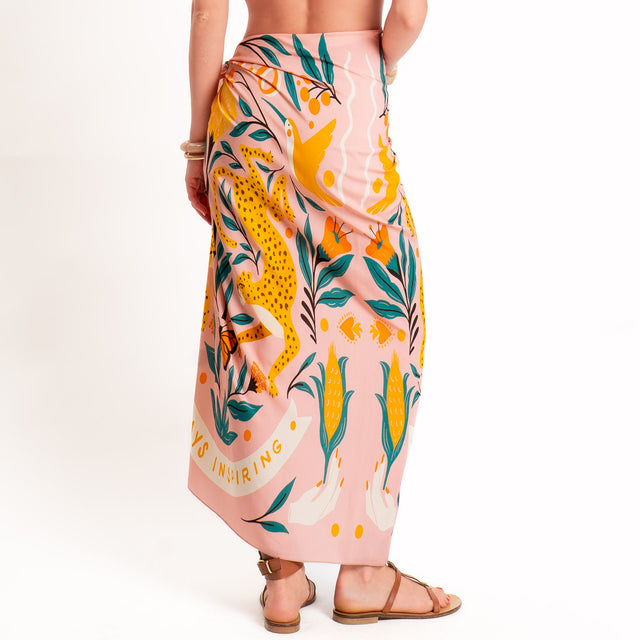 Haveone-Gonna pareo fantasia tigri - rosa/ottanio/orange