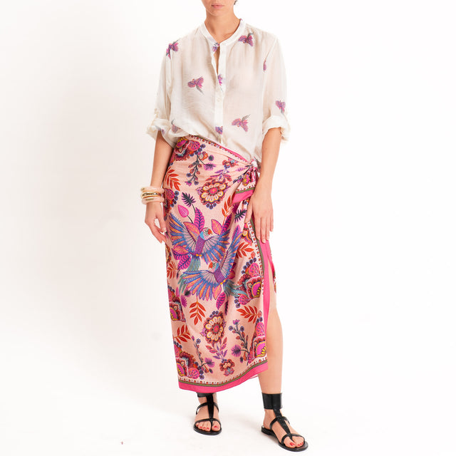 Haveone-Gonna pareo fantasia pappagalli - fucsia/rosa