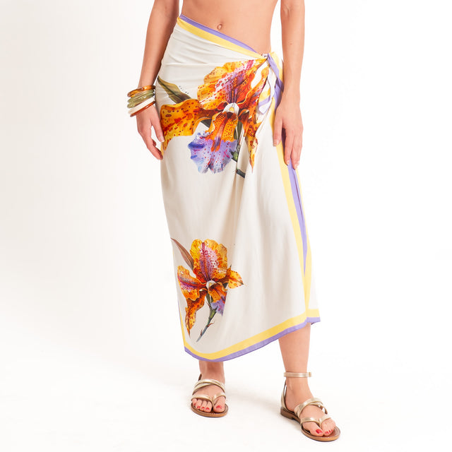 Haveone-Gonna pareo fantasia - arancio/burro/yellow