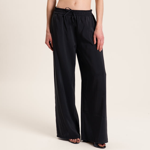Haveone-Completo blusa e pantalone tessuto modal - nero