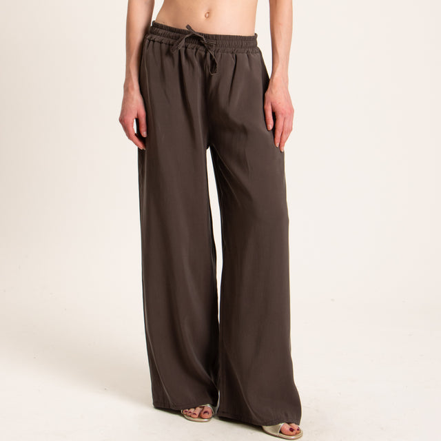 Haveone-Completo blusa e pantalone tessuto modal fibra naturale - moro