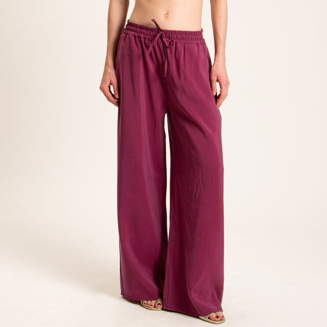 Haveone-Completo blusa e pantalone tessuto modal fibra naturale - malva
