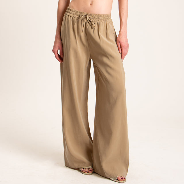 Haveone-Completo blusa e pantalone tessuto modal fibra naturale - cammello