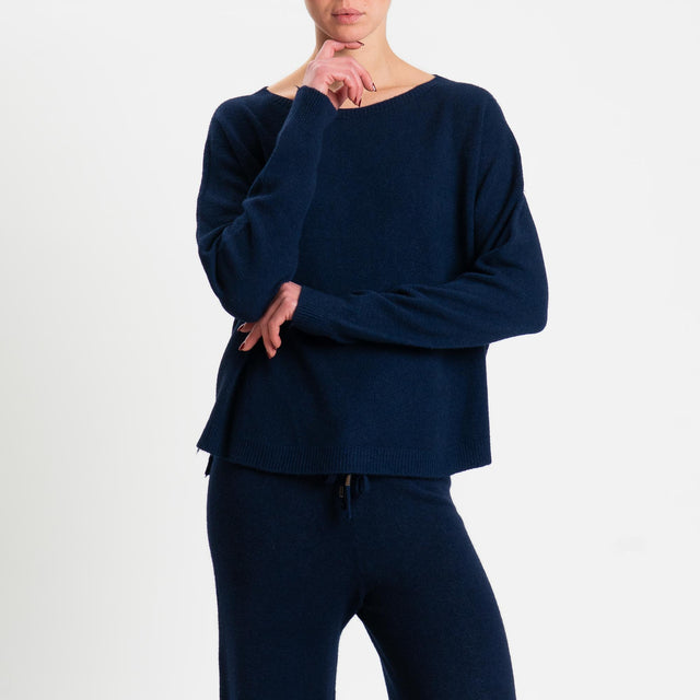Haveone-Completo maglia girocollo + pantalone - blu