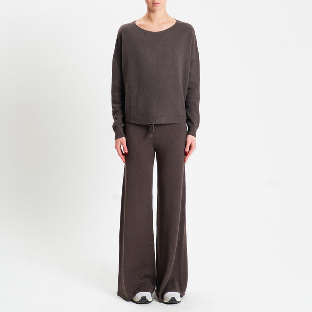 Haveone-Completo maglia girocollo + pantalone - cacao