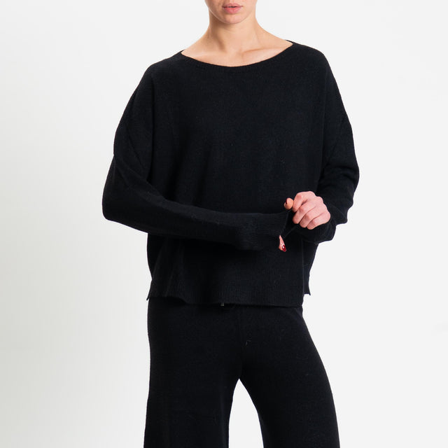 Haveone-Completo maglia girocollo + pantalone - nero
