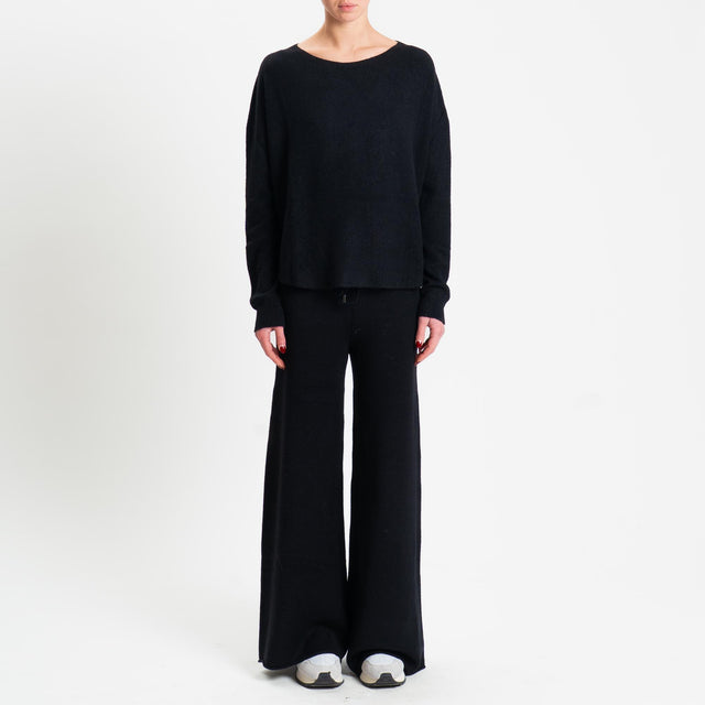 Haveone-Completo maglia girocollo + pantalone - nero