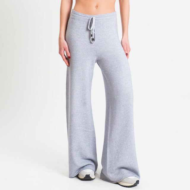 Haveone-Completo maglia collo alto + pantalone - grigio perla