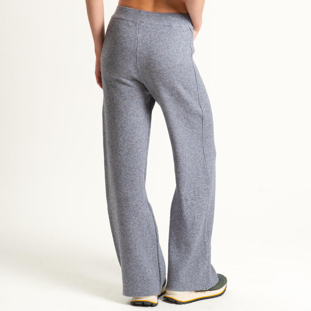 Haveone- Completo in maglia scollo v - grigio