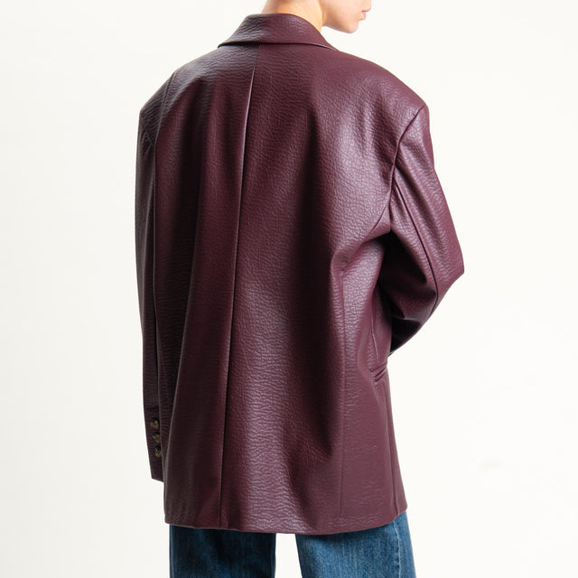 Haveone-Giacca similpelle doppiopetto - Bordeaux