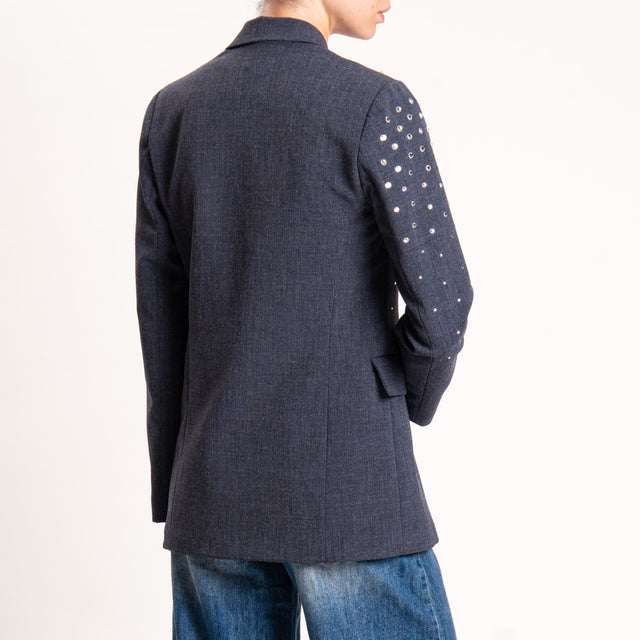 Haveone-Giacca un bottone con strass - grigio melange