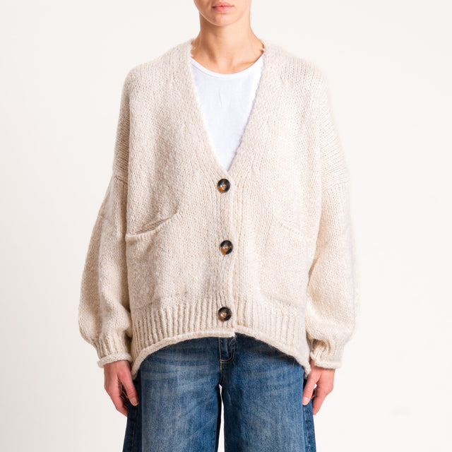 Haveone-Cardigan misto alpaca con tasche - calce