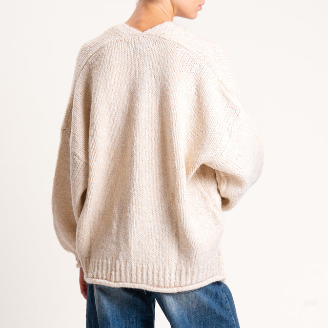 Haveone-Cardigan misto alpaca con tasche - calce