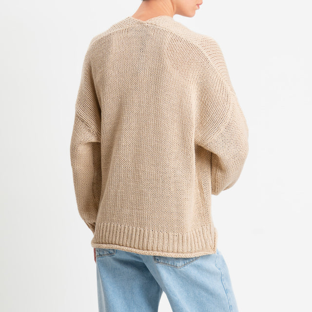 Haveone-Cardigan bottoni con tasche - corda