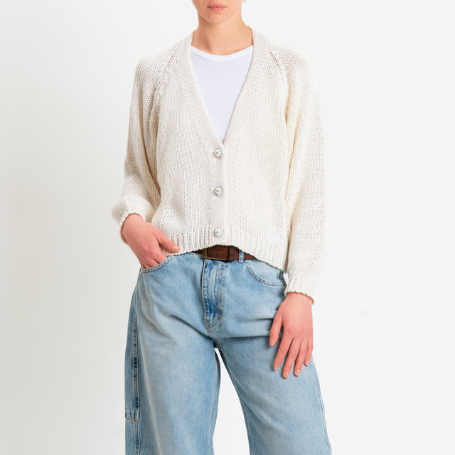 Haveone-Cardigan bottoni gioiello - calce