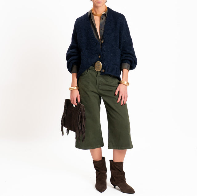 Haveone-Cardigan misto alpaca con tasche - Blu
