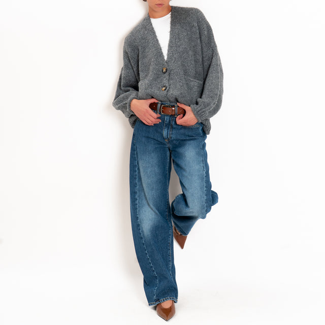 Haveone-Cardigan misto alpaca con tasche - grigio scuro