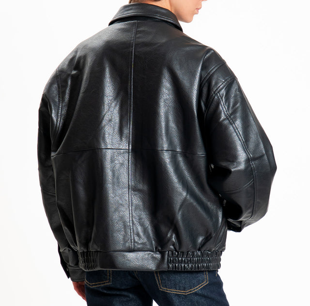 Haveone-Bomber similpelle - nero