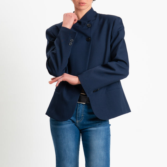 Haveone- Giacca chiusura asimmetrica - Blu