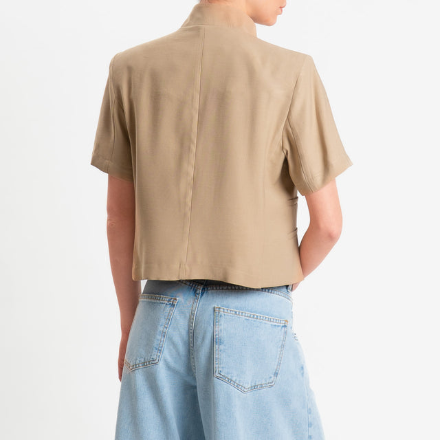 Haveone-Giacca asimmetrica mezza manica - Beige