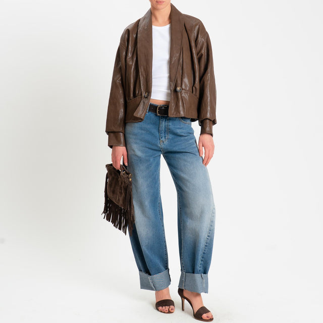 Haveone-Bomber similpelle - moro