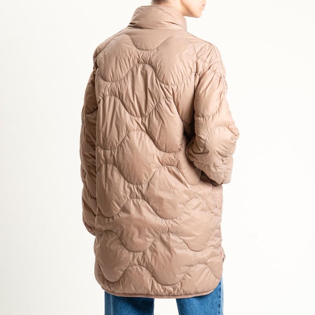 Haveone-Giacca trapuntata 100 grammi spacchi laterali - camel