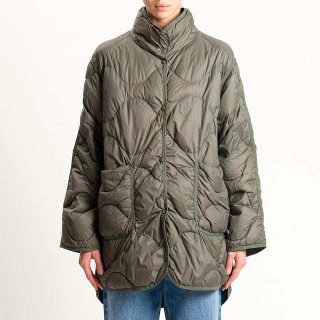 Haveone-Giacca trapuntata 100 grammi spacchi laterali - militare