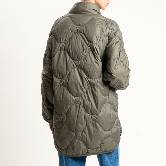 Haveone-Giacca trapuntata 100 grammi spacchi laterali - militare