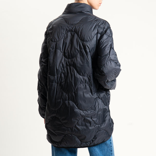 Haveone-Giacca trapuntata 100 grammi spacchi laterali - Nero