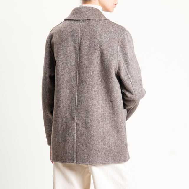 Haveone-Giacca cappotto doppiopetto hand made - moro