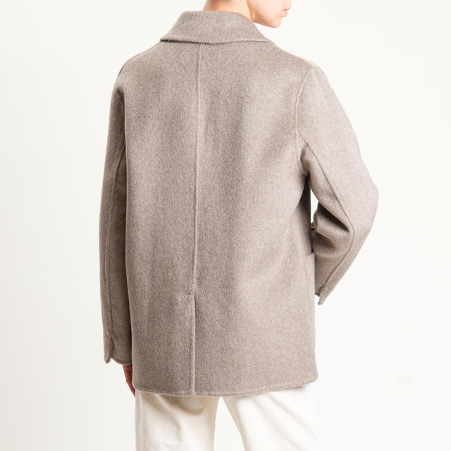 Haveone-Giacca cappotto doppiopetto hand made - tortora
