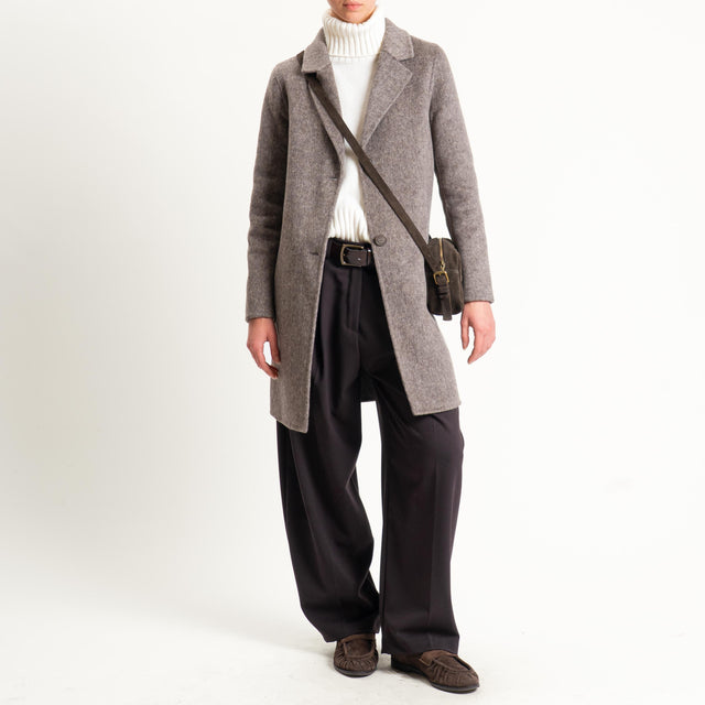 Haveone-Cappotto hand made misto lana - moro