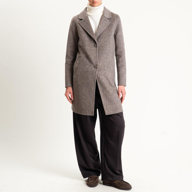 Haveone-Cappotto hand made misto lana - moro