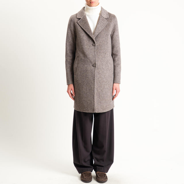 Haveone-Cappotto hand made misto lana - moro