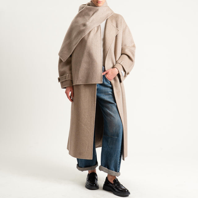 Haveone-Cappotto hand made misto lana - tortora