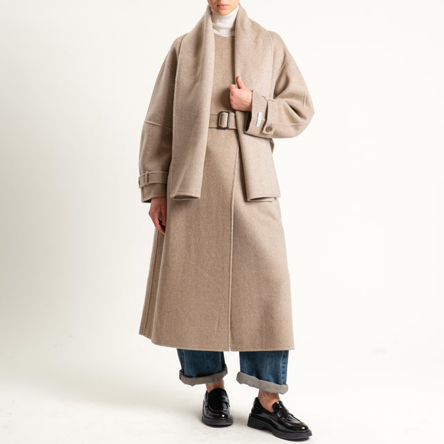 Haveone-Cappotto hand made misto lana - tortora