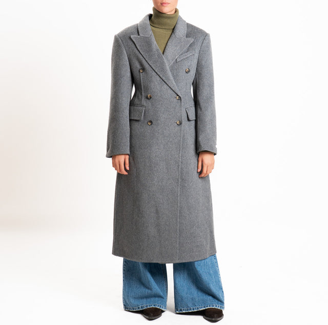 Haveone-Cappotto HAND MADE MISTO LANA doppiopetto - grigio melange