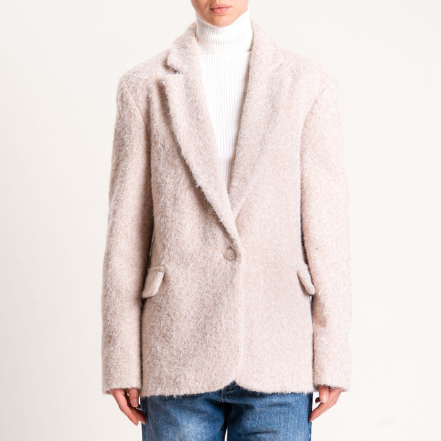 Haveone-Giacca lana cotta oversize - beige
