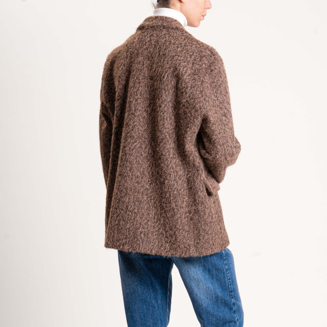 Haveone-Giacca lana cotta oversize - moro