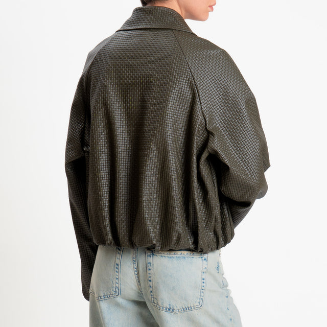 Haveone-Bomber similpelle intrecciata - militare