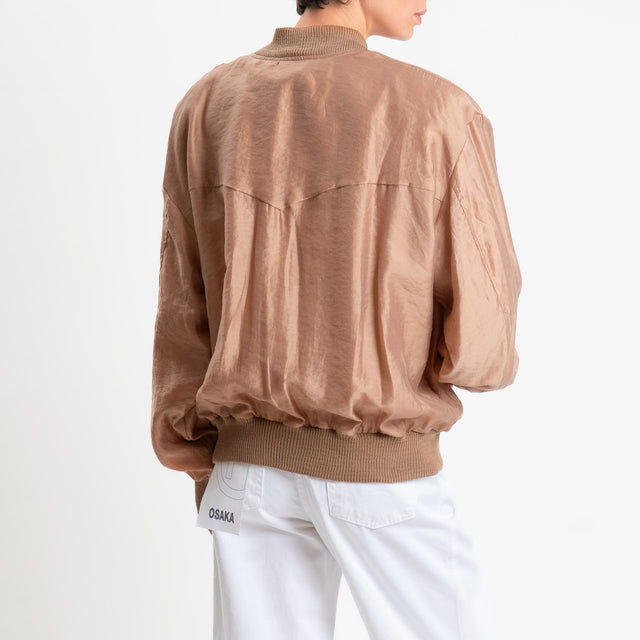 Haveone-Bomber tessuto lyocell - Beige