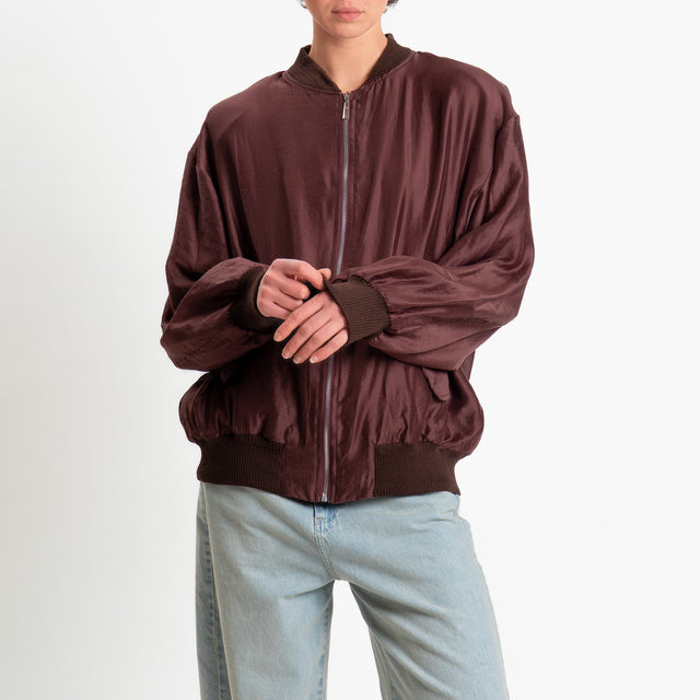 Haveone-Bomber tessuto lyocell - moro