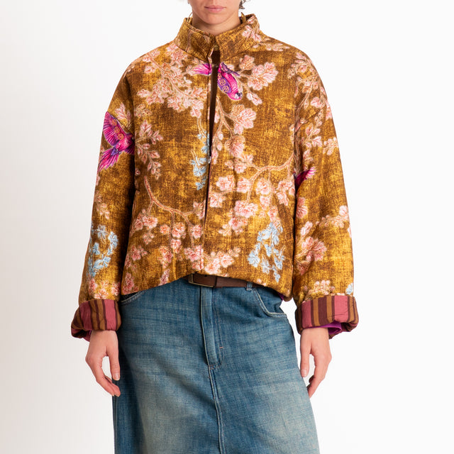 Haveone-Bomber fantasia pappagalli - olio/cipria/fucsia