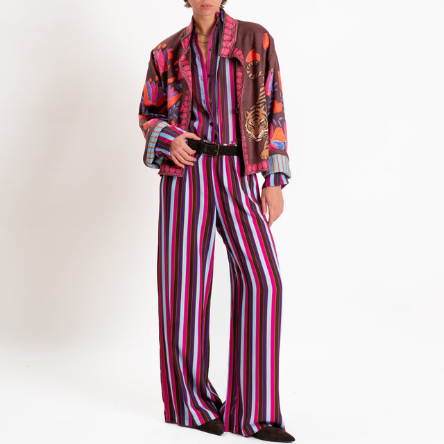 Haveone-Giacca caban fantasia tigre - cacao/pink/orange