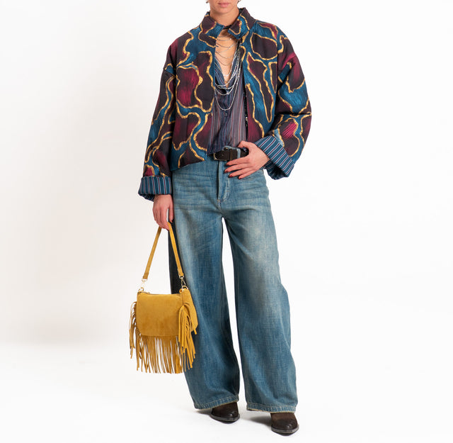 Haveone-Bomber fantasia - blu/bordeaux