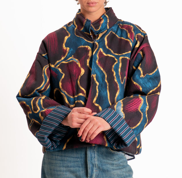 Haveone-Bomber fantasia - blu/bordeaux