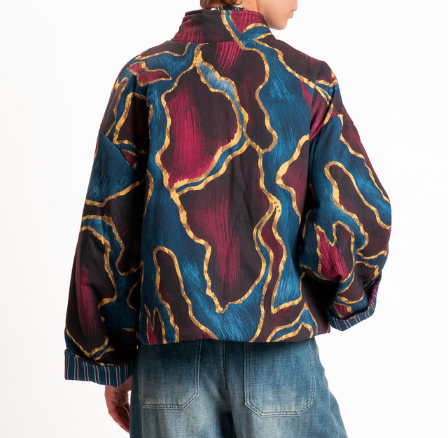 Haveone-Bomber fantasia - blu/bordeaux